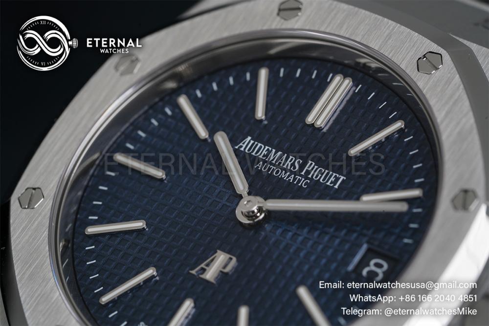 AUDEMARS PIGUET - SUPER CLONE Royal Oak 41mm 15500 50th Anniversary SS/SS Blue/Stk APSF A4302