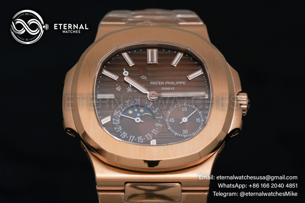 PATEK PHILIPPE - SUPER CLONE Nautilus 40mm 5712 RG/RG Brown/Stk PPF V3 A240