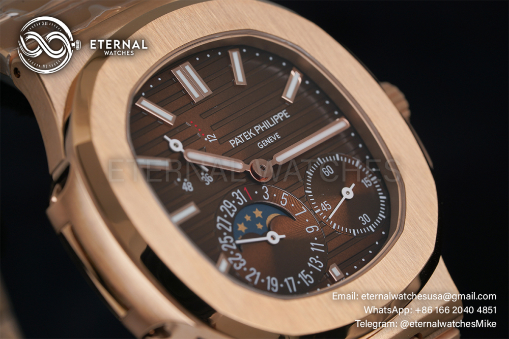 PATEK PHILIPPE - SUPER CLONE Nautilus 40mm 5712 RG/RG Brown/Stk PPF V3 A240
