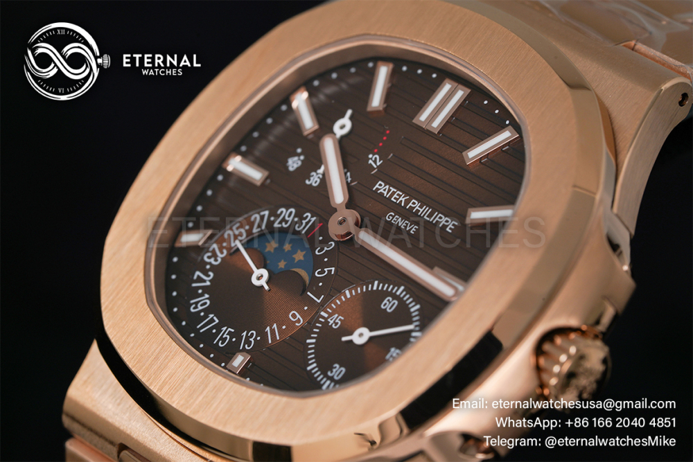 PATEK PHILIPPE - SUPER CLONE Nautilus 40mm 5712 RG/RG Brown/Stk PPF V3 A240