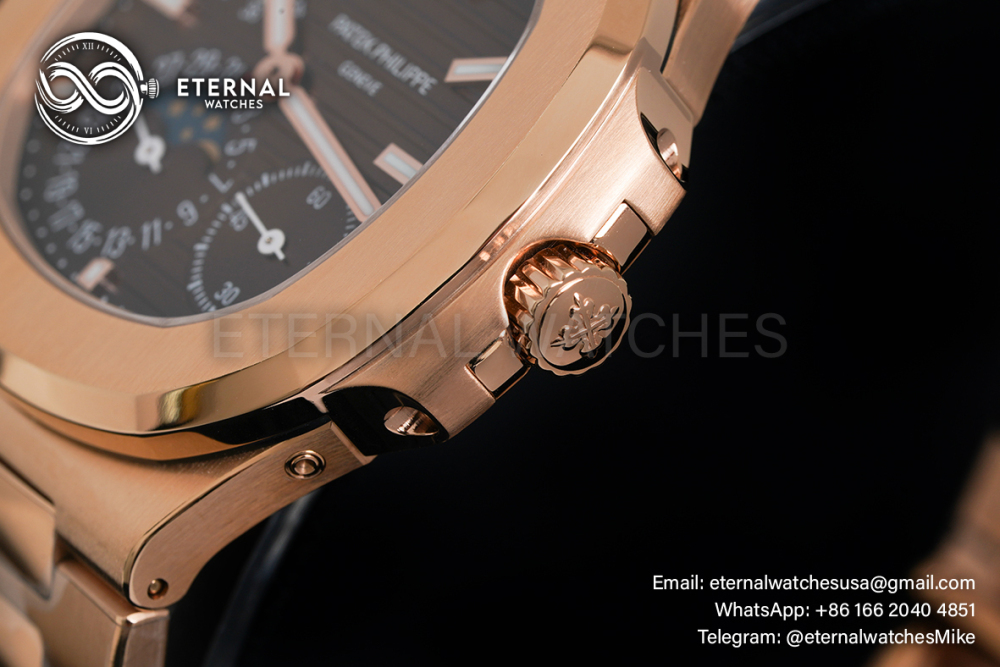 PATEK PHILIPPE - SUPER CLONE Nautilus 40mm 5712 RG/RG Brown/Stk PPF V3 A240