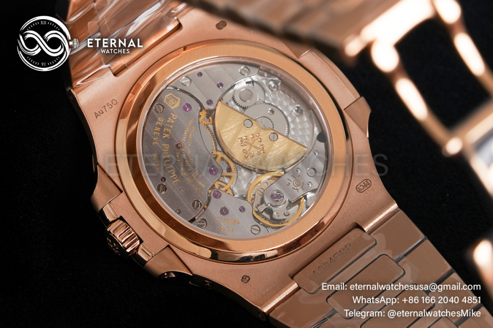 PATEK PHILIPPE - SUPER CLONE Nautilus 40mm 5712 RG/RG Brown/Stk PPF V3 A240
