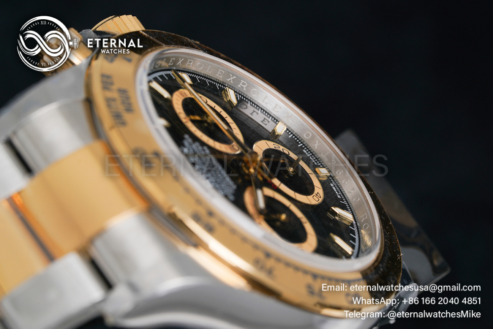ROLEX - SUPER CLONE Daytona 126503 40mm YG/SS Black/Stk Clean SH4131