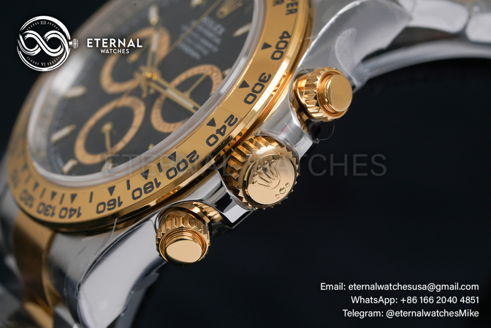 ROLEX - SUPER CLONE Daytona 126503 40mm YG/SS Black/Stk Clean SH4131