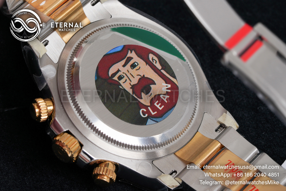 ROLEX - SUPER CLONE Daytona 126503 40mm YG/SS Black/Stk Clean SH4131