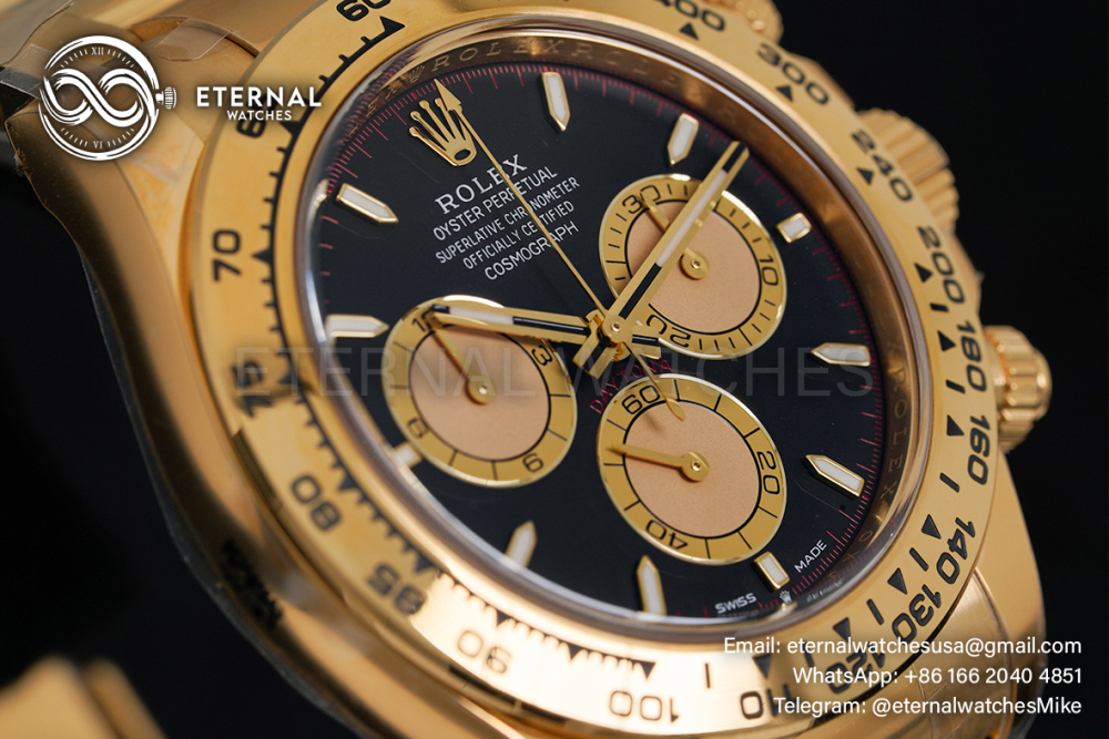 ROLEX - SUPER CLONE Daytona 126508 40mm YG/YG Black/Stk Clean SH4131