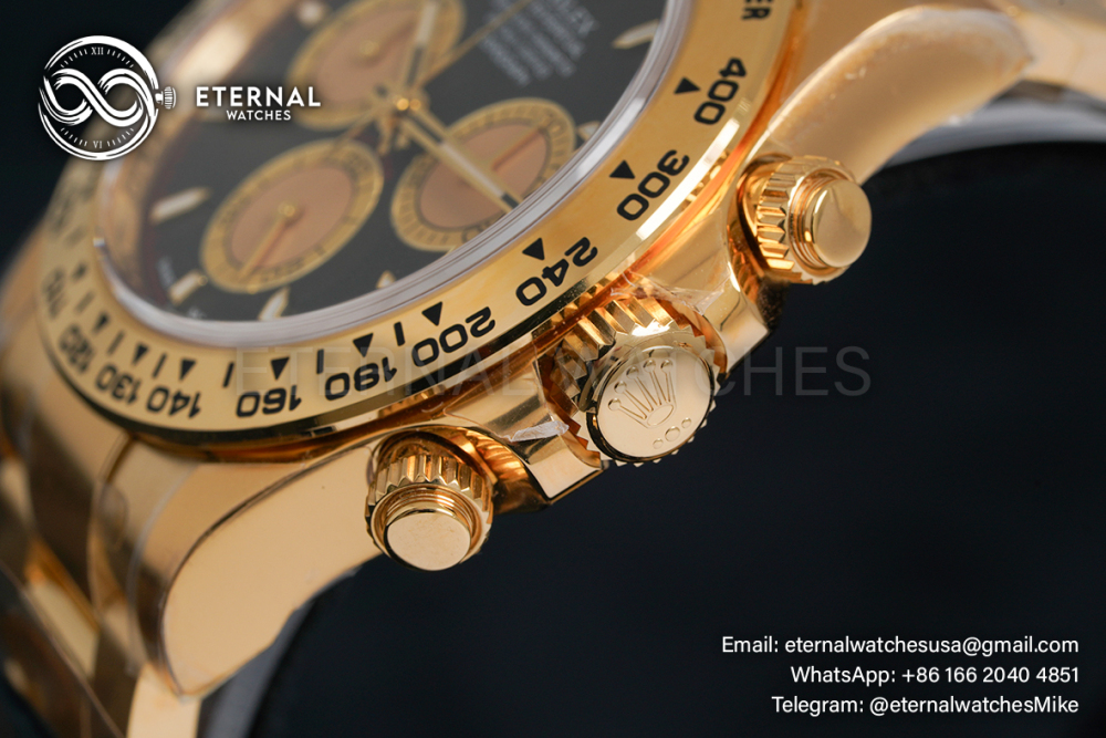 ROLEX - SUPER CLONE Daytona 126508 40mm YG/YG Black/Stk Clean SH4131