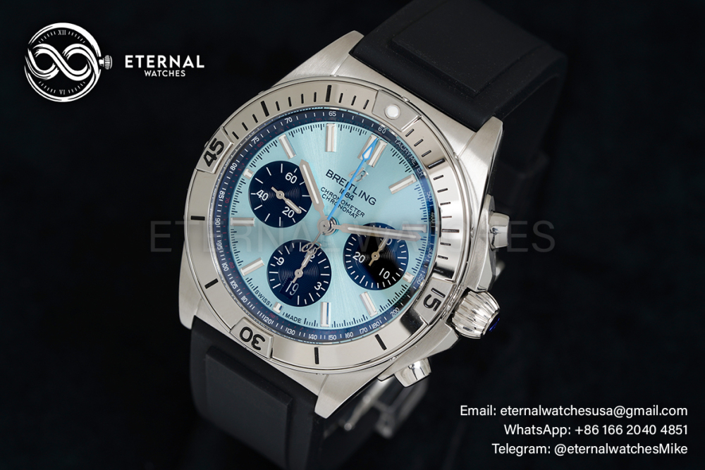 BREITLING - Chronomat B01 42MM SS/RU Ice Blue/Blk TF A7750