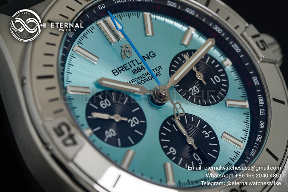 BREITLING - Chronomat B01 42MM SS/RU Ice Blue/Blk TF A7750