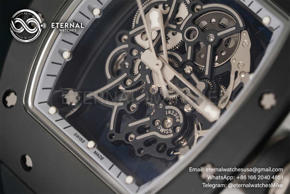 RICHARD MILLE - VAUCHER SUPER CLONE RM055 Bubba Watson Black Ceramic White Middle Case