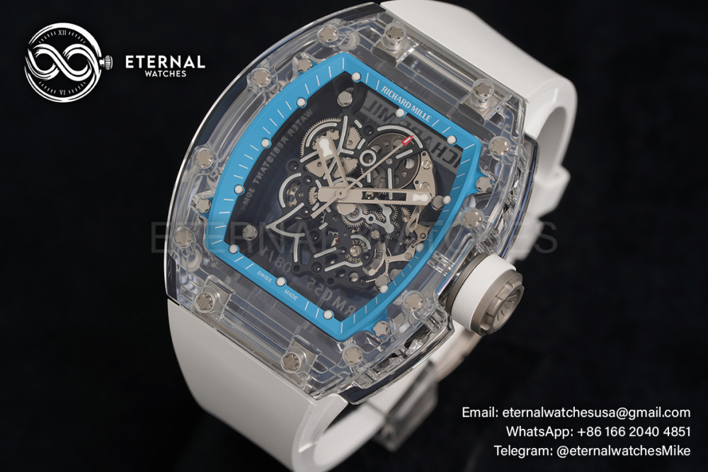 RICHARD MILLE - VAUCHER SUPER CLONE RM055 Transparent Quartz White/Blue