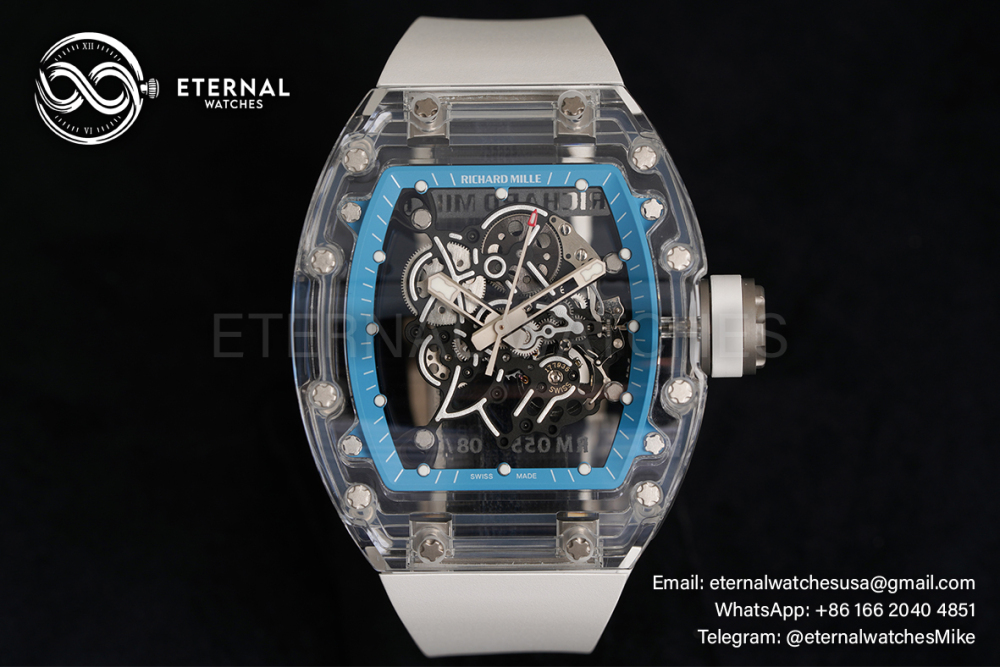 RICHARD MILLE - VAUCHER SUPER CLONE RM055 Transparent Quartz White/Blue