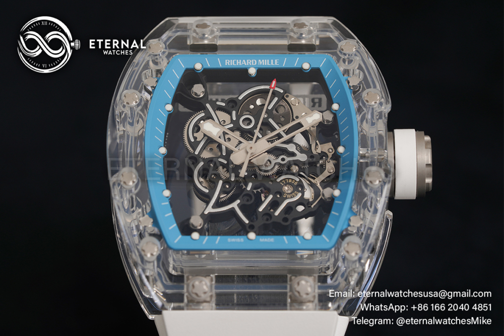 RICHARD MILLE - VAUCHER SUPER CLONE RM055 Transparent Quartz White/Blue