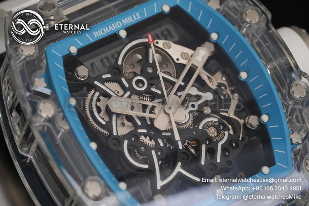 RICHARD MILLE - VAUCHER SUPER CLONE RM055 Transparent Quartz White/Blue