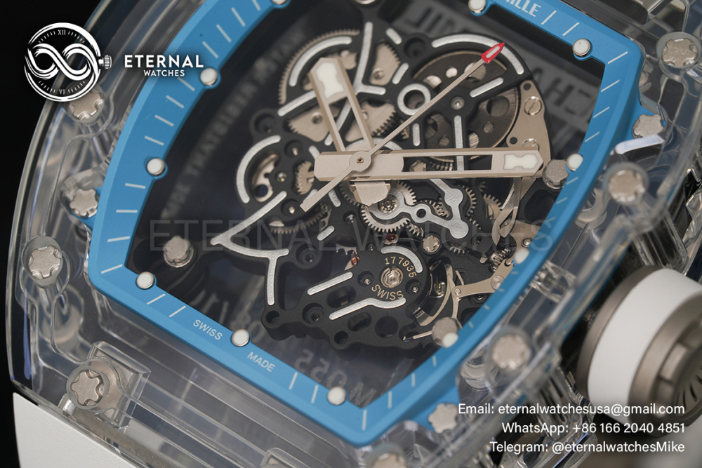 RICHARD MILLE - VAUCHER SUPER CLONE RM055 Transparent Quartz White/Blue