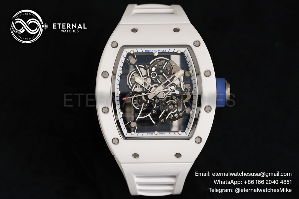 RICHARD MILLE - VAUCHER SUPER CLONE RM055 Bubba Watson White Ceramic Black Middle Case