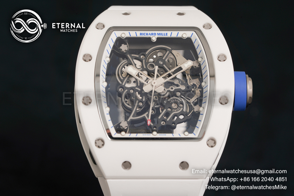 RICHARD MILLE - VAUCHER SUPER CLONE RM055 Bubba Watson White Ceramic Black Middle Case