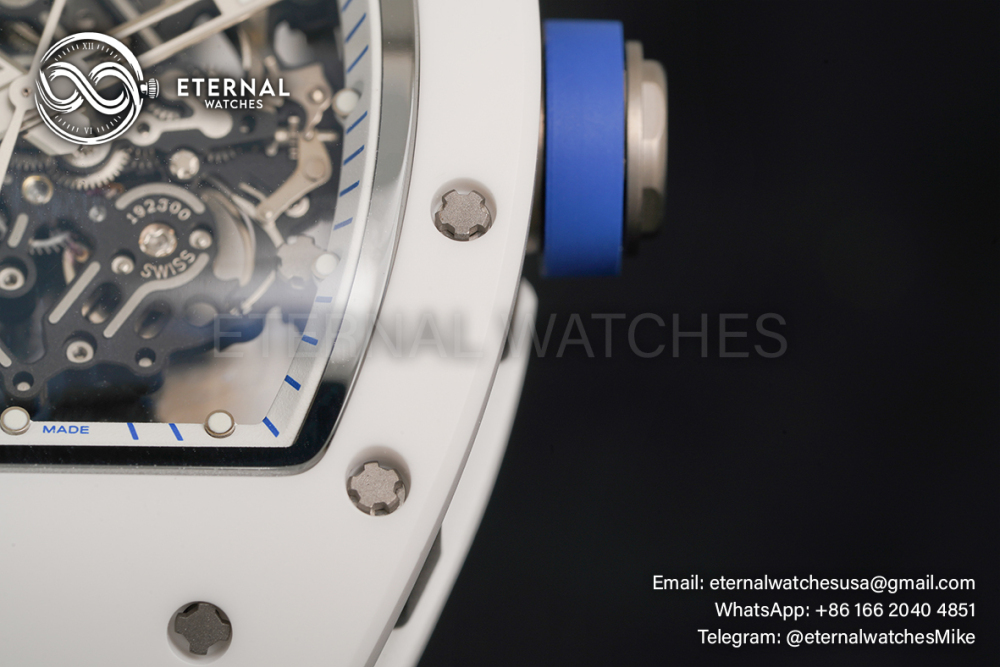 RICHARD MILLE - VAUCHER SUPER CLONE RM055 Bubba Watson White Ceramic Black Middle Case