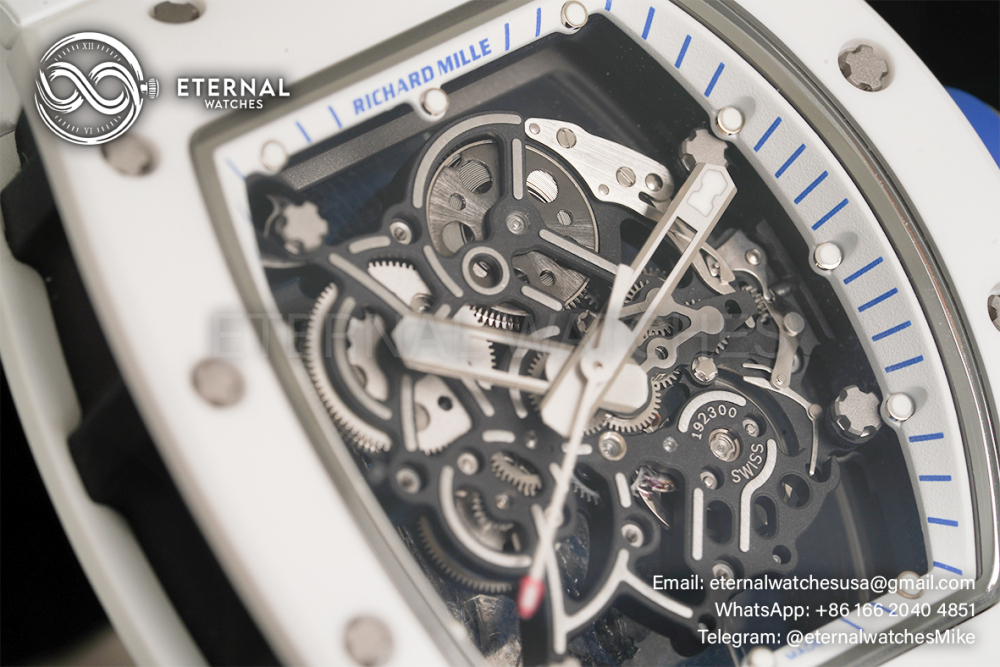 RICHARD MILLE - VAUCHER SUPER CLONE RM055 Bubba Watson White Ceramic Black Middle Case