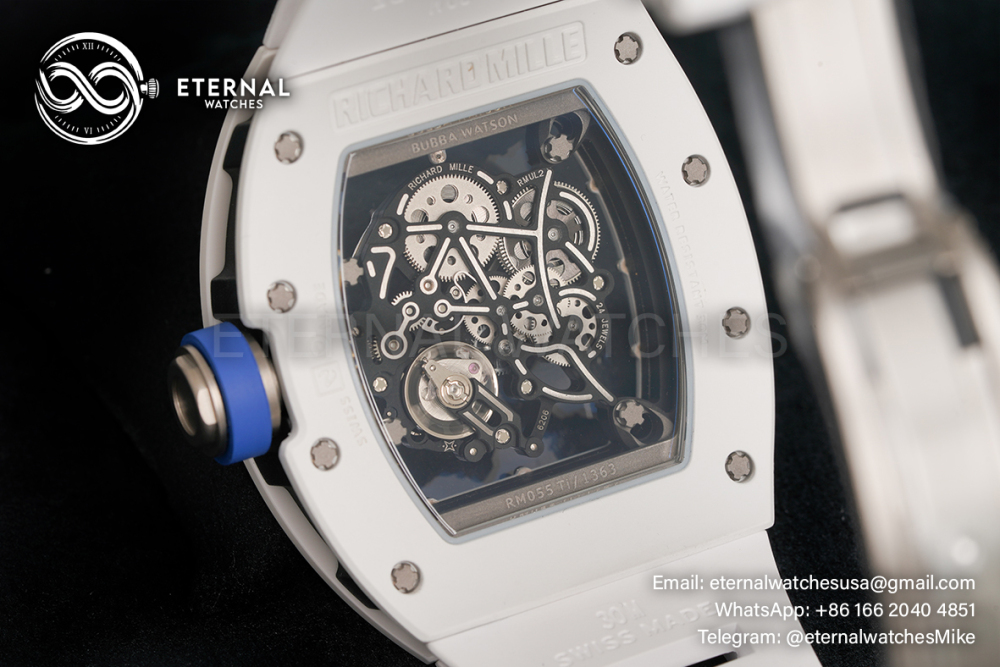 RICHARD MILLE - VAUCHER SUPER CLONE RM055 Bubba Watson White Ceramic Black Middle Case