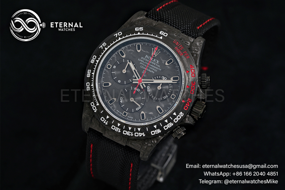 ROLEX - SUPER CLONE Daytona DiW 40mm Black Carbon/NY Carbon Texture NOOB DD4130