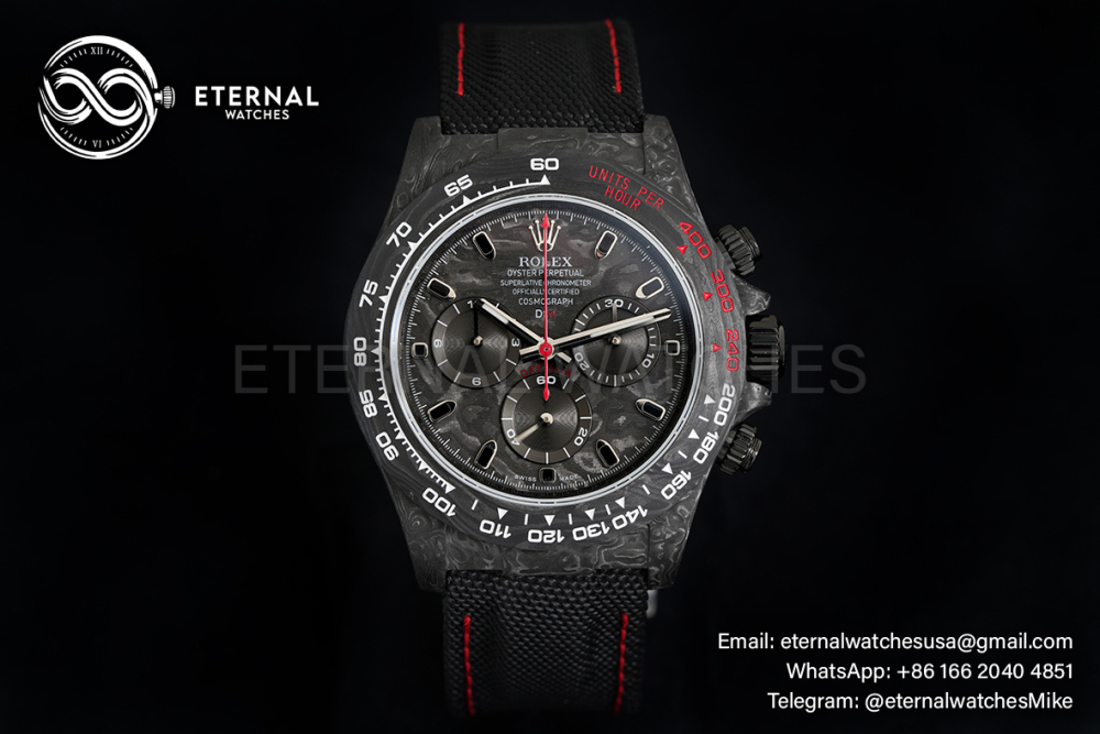 ROLEX - SUPER CLONE Daytona DiW 40mm Black Carbon/NY Carbon Texture NOOB DD4130
