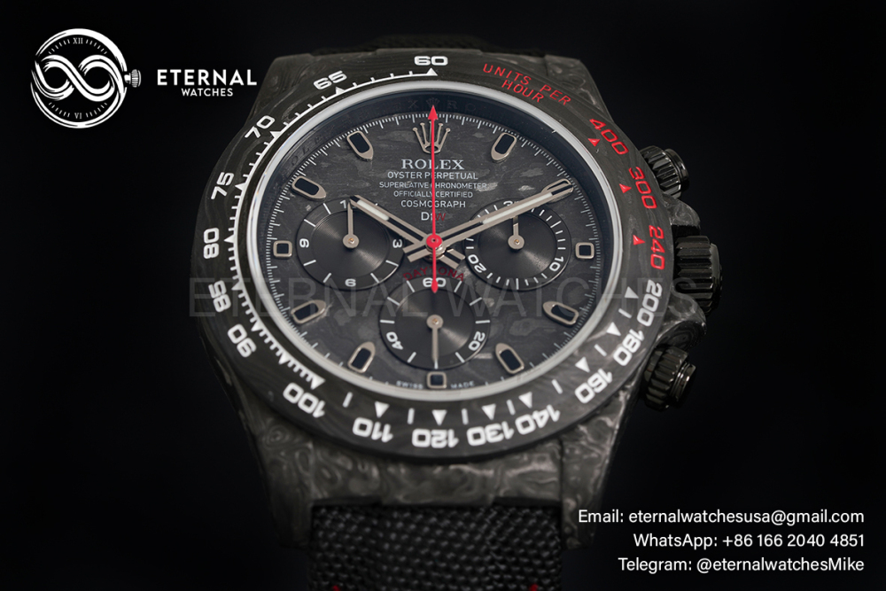 ROLEX - SUPER CLONE Daytona DiW 40mm Black Carbon/NY Carbon Texture NOOB DD4130