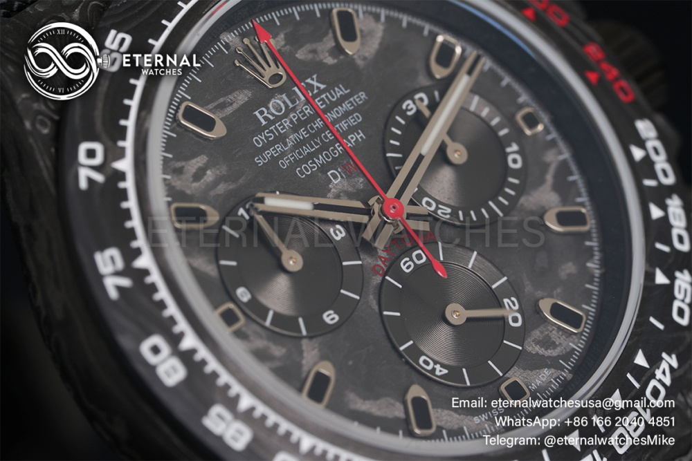 ROLEX - SUPER CLONE Daytona DiW 40mm Black Carbon/NY Carbon Texture NOOB DD4130