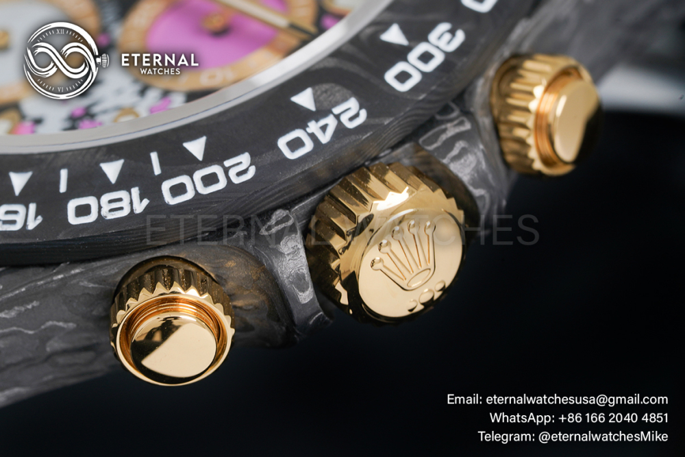 ROLEX - SUPER CLONE Daytona DiW 40mm Black Carbon/NY Multi Color NOOB DD4130