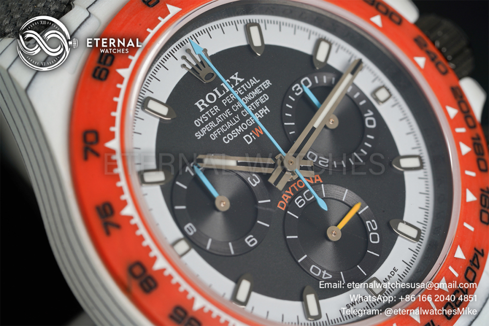 ROLEX - SUPER CLONE Daytona DiW 40mm White Carbon/NY Grey NOOB DD4130