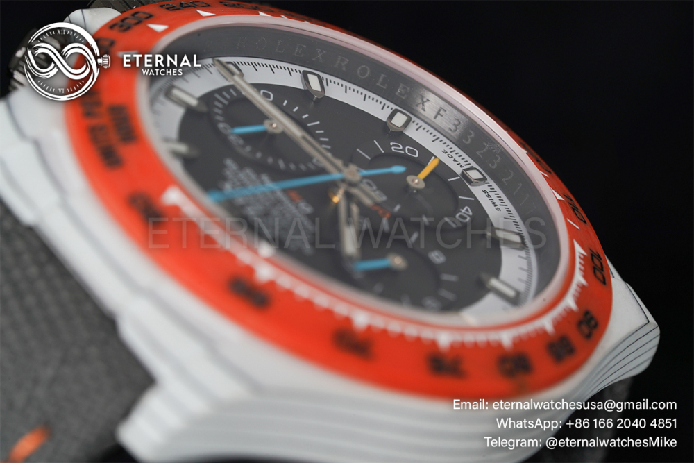 ROLEX - SUPER CLONE Daytona DiW 40mm White Carbon/NY Grey NOOB DD4130