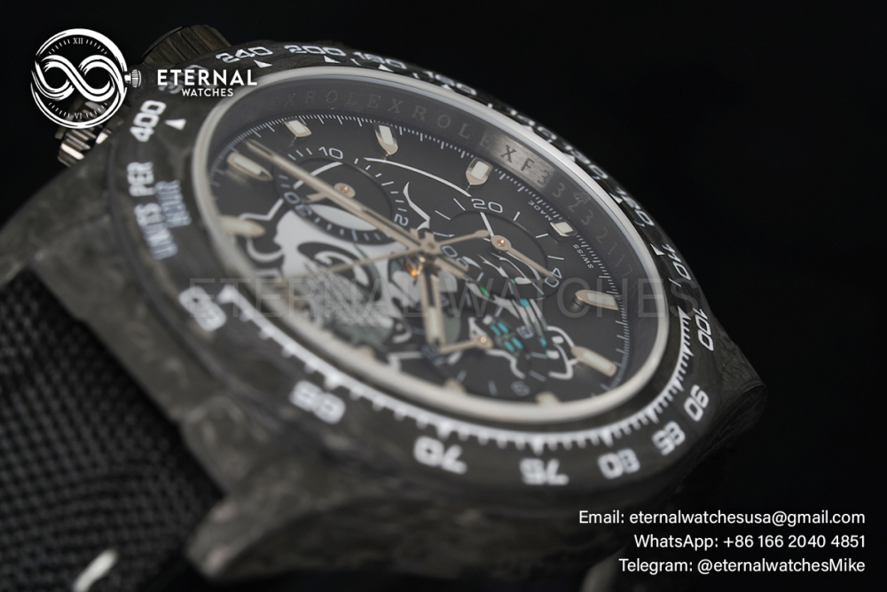 ROLEX - SUPER CLONE Daytona 40mm Black Carbon/NY Panda NOOB DD4130