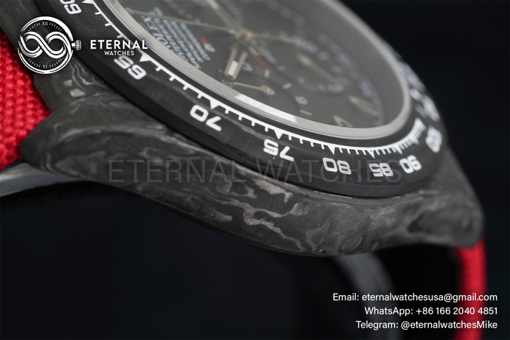 ROLEX - SUPER CLONE Daytona DiW 40mm Black Carbon/NY Red NOOB DD4130