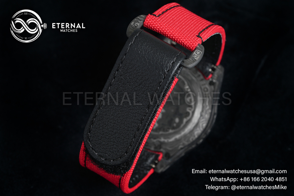 ROLEX - SUPER CLONE Daytona DiW 40mm Black Carbon/NY Red NOOB DD4130