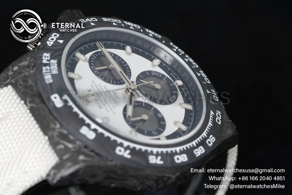 ROLEX - SUPER CLONE Daytona DiW 40mm Black Carbon/NY White NOOB DD4130