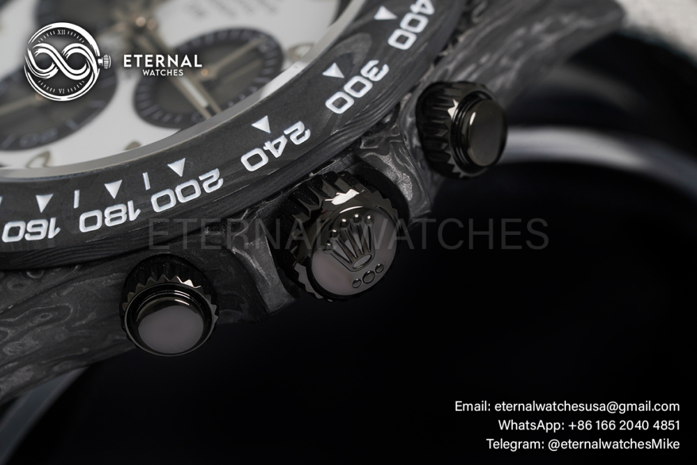 ROLEX - SUPER CLONE Daytona DiW 40mm Black Carbon/NY White NOOB DD4130