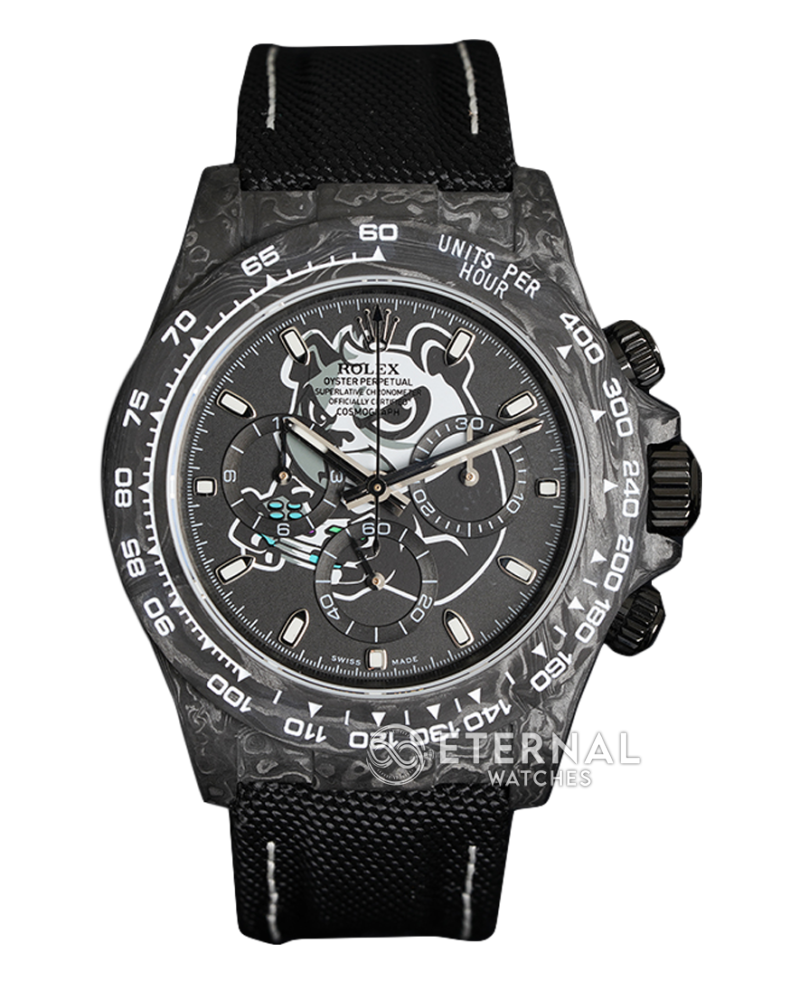 ROLEX - SUPER CLONE Daytona 40mm Black Carbon/NY Panda NOOB DD4130