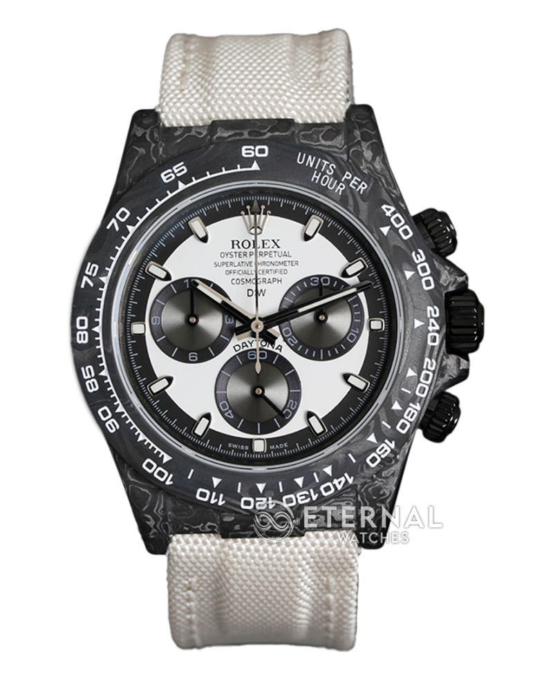 ROLEX - SUPER CLONE Daytona DiW 40mm Black Carbon/NY White NOOB DD4130