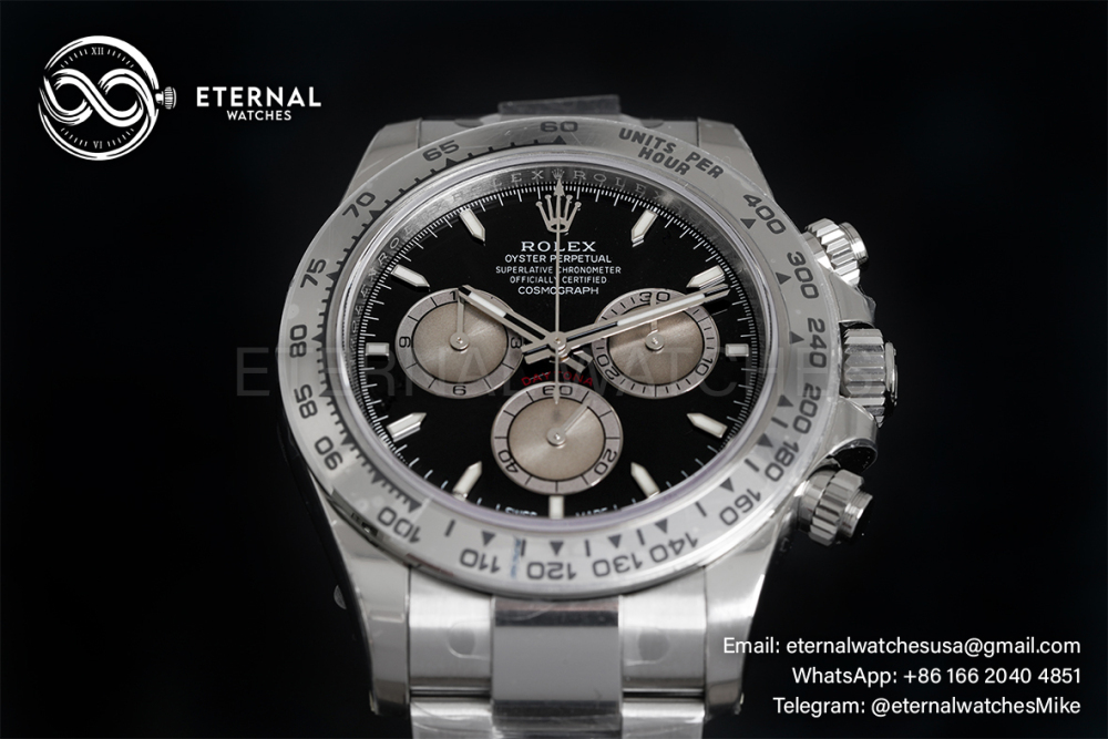 ROLEX - SUPER CLONE Daytona 126509 40mm SS/SS Black/Sliver VSF DD4131 Weight Adjusted