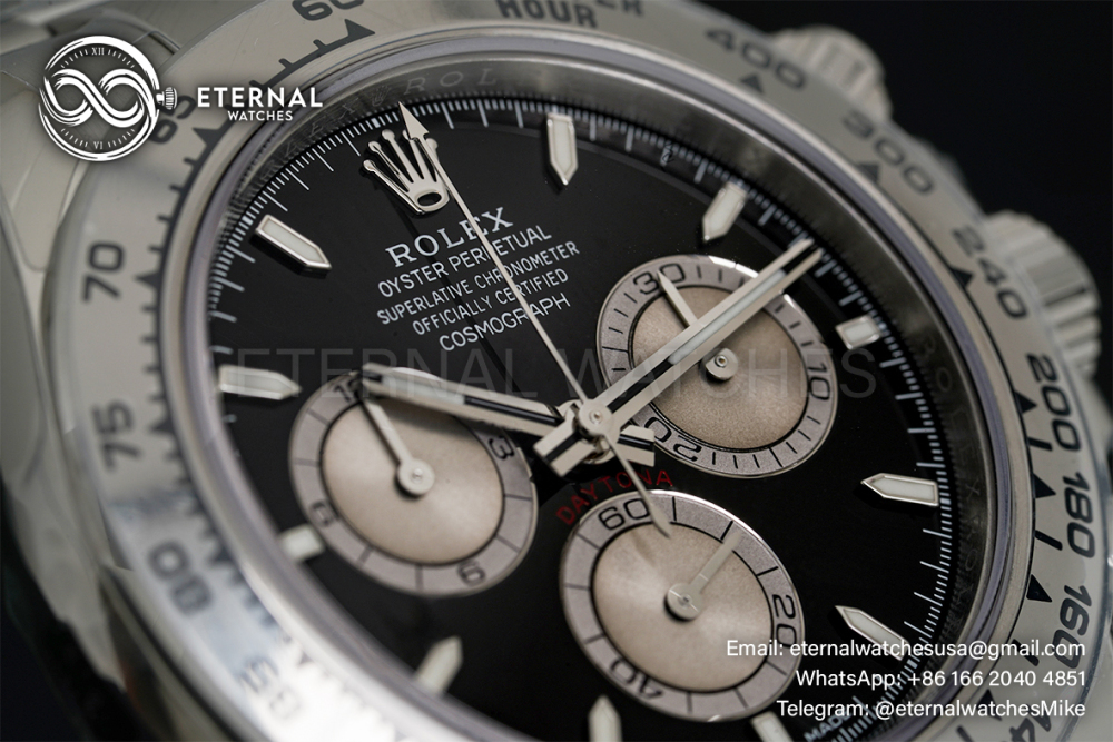 ROLEX - SUPER CLONE Daytona 126509 40mm SS/SS Black/Sliver VSF DD4131 Weight Adjusted