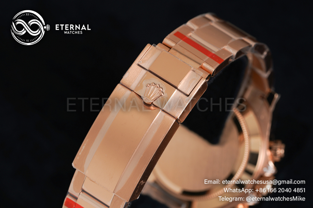 ROLEX - SUPER CLONE Daytona 116595 Rainbow 40mm RG/RG Black/Dia NOOB DD4130