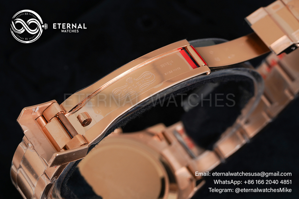 ROLEX - SUPER CLONE Daytona 116595 Rainbow 40mm RG/RG Black/Dia NOOB DD4130