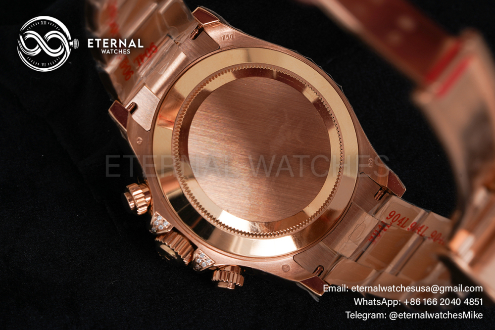 ROLEX - SUPER CLONE Daytona 116595 Rainbow 40mm RG/RG Black/Dia NOOB DD4130