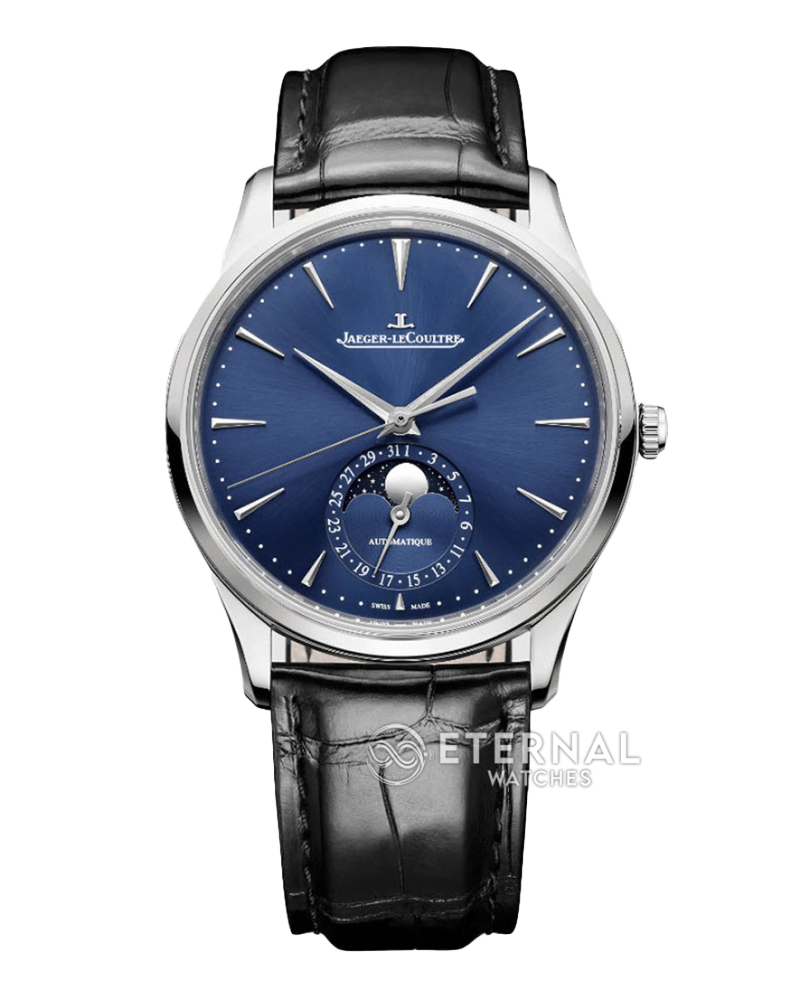 JAEGER-LECOULTRE -  SUPER CLONE Master Ultra-Thin Moon SS/LE Blue/Stk APS A925