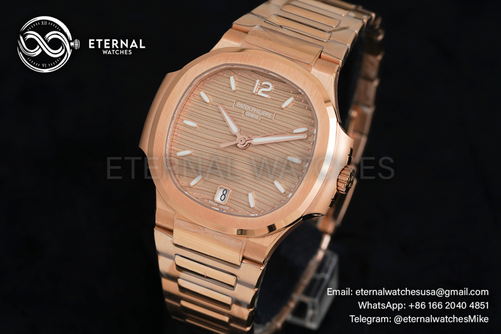 PATEK PHILIPPE - Nautilus 7118 35mm RG/RG Brown Textured Dial 3KF 324SC