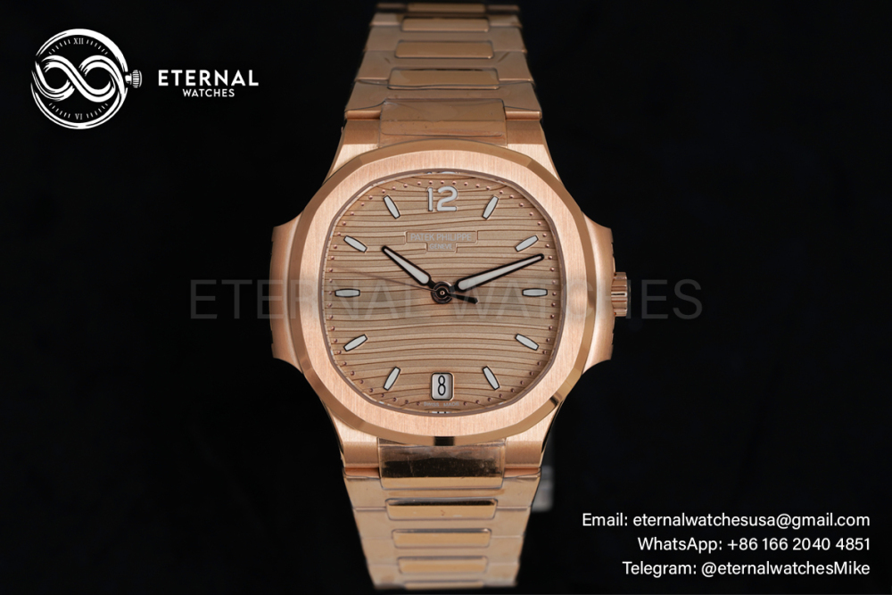 PATEK PHILIPPE - Nautilus 7118 35mm RG/RG Brown Textured Dial 3KF 324SC