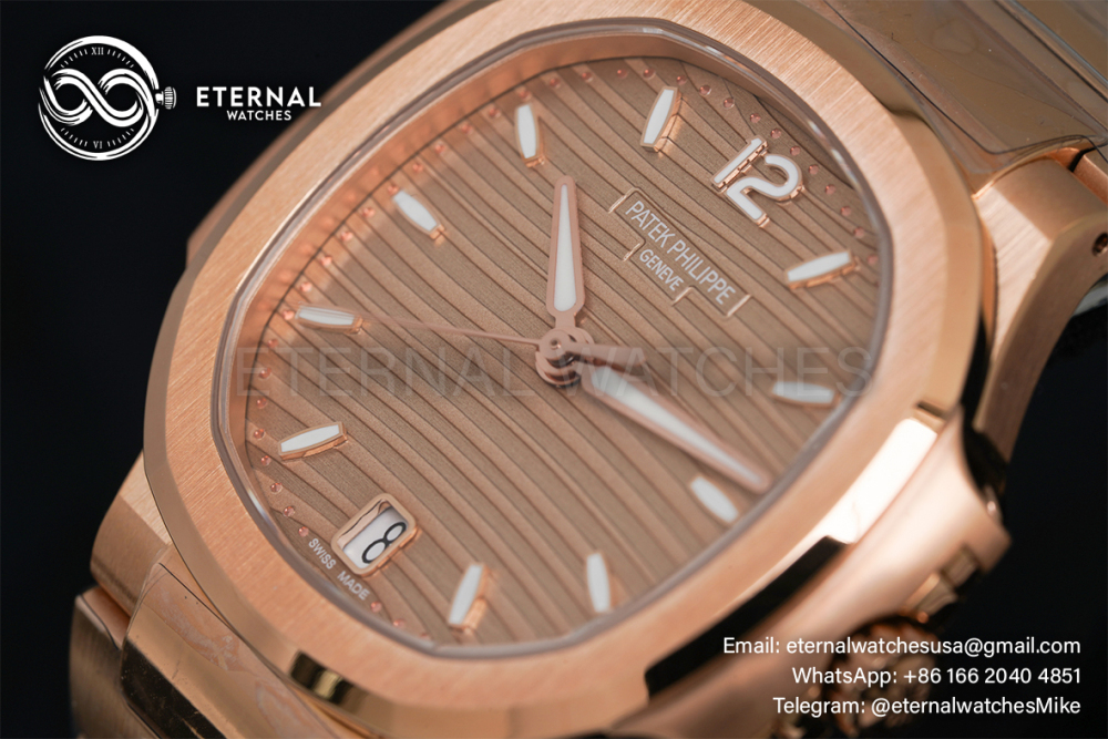 PATEK PHILIPPE - Nautilus 7118 35mm RG/RG Brown Textured Dial 3KF 324SC