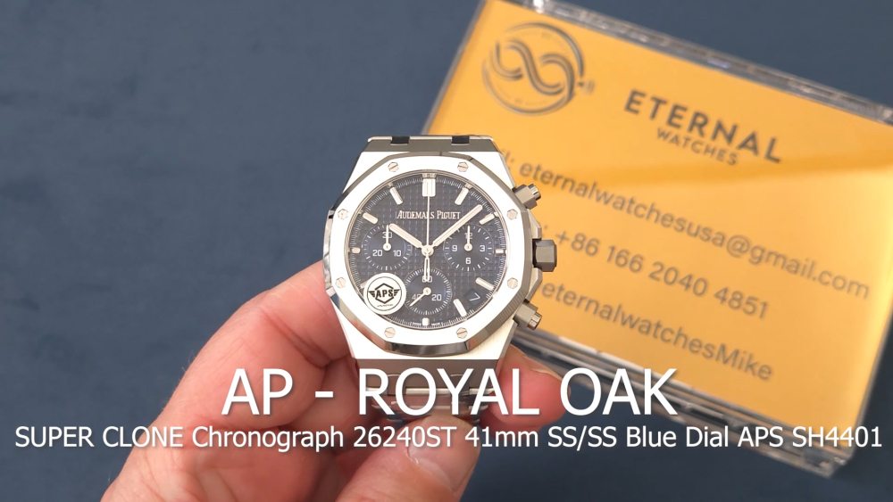 AUDEMARS PIGUET - SUPER CLONE Royal Oak Chrono 26240ST 41mm SS/SS Blue Dial APS SH4401