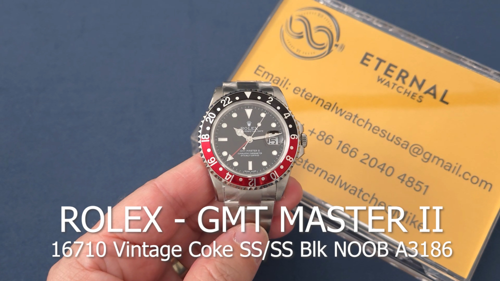 ROLEX - GMT Master II 16710 Vintage Coke SS/SS Blk NOOB A3186