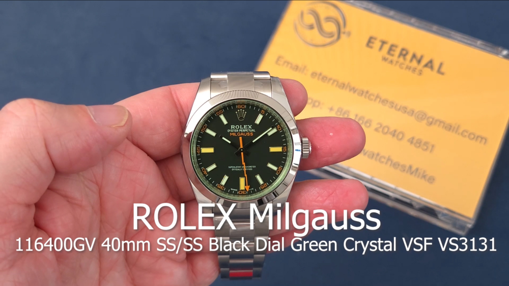 ROLEX - Milgauss 116400GV 40mm SS/SS Black Dial Green Crystal VSF VS3131